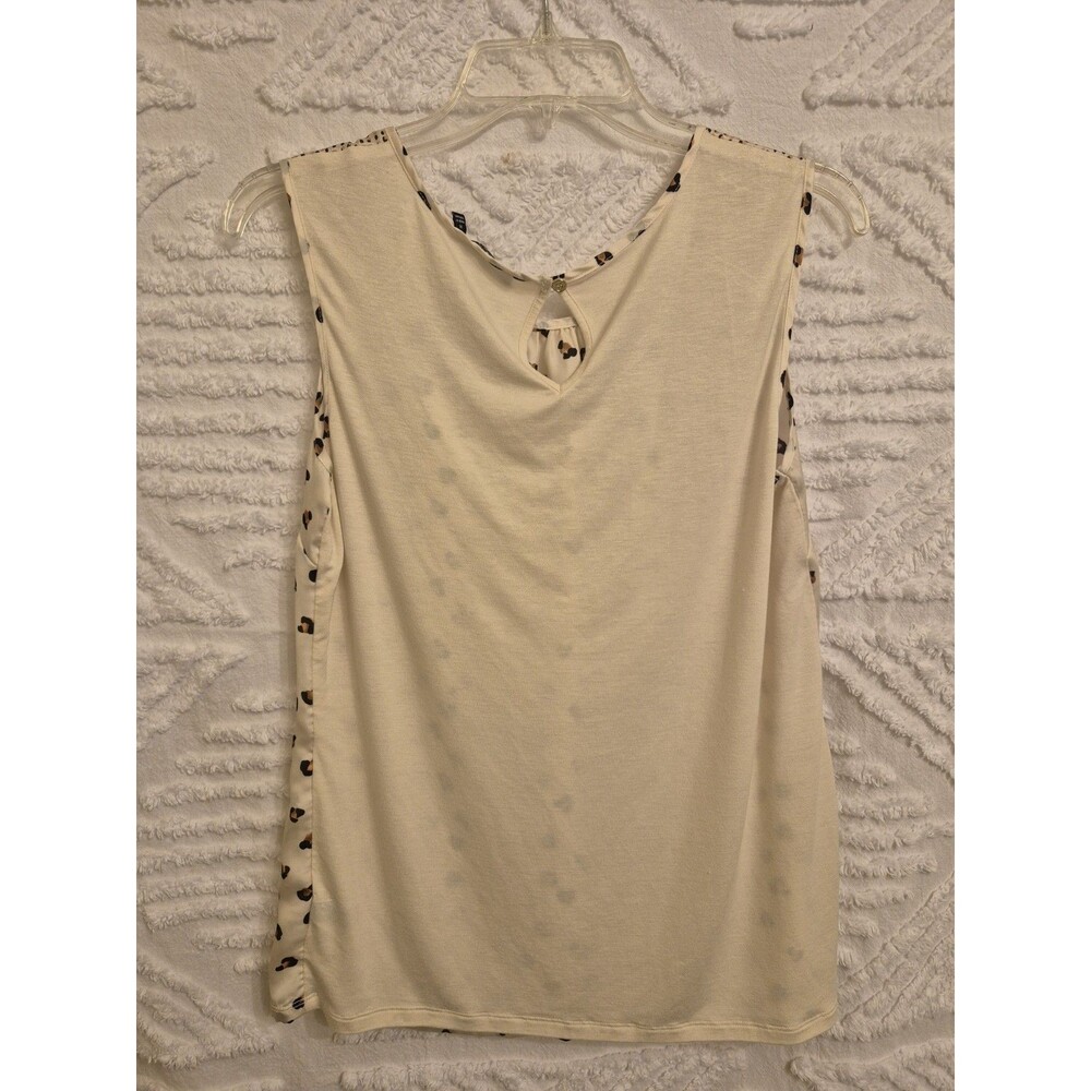 The Limited Ivory Animal Print Top With Keyhole Back NWT Medium - Picture 7 of 8
